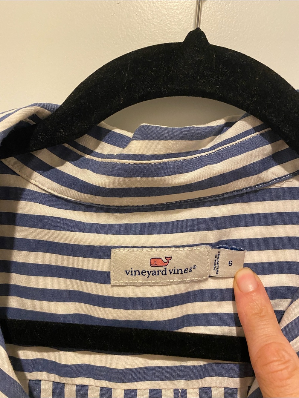 Vineyard Vines Blue and White Striped Button-Up Shirt Dress - Picture 2 of 4